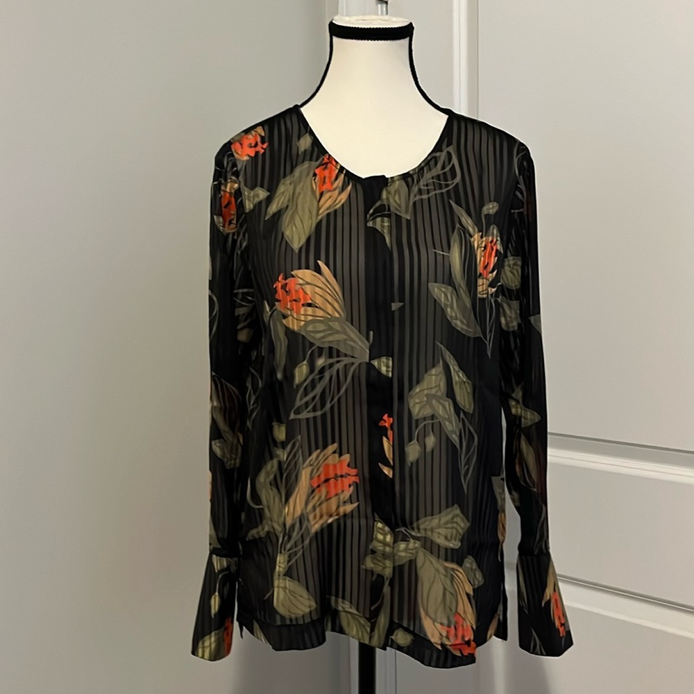G by Giuliana Sheer Button Down NWOT
